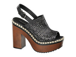 Black backless platforms
