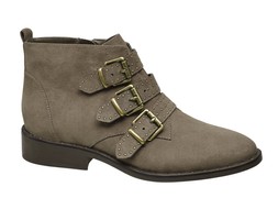 Beige multi strap boots
