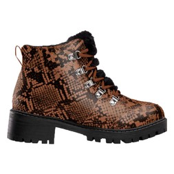 Deichmann Brown Snake Lace Up Ankle Boot