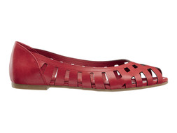 Deichmann Red Cut Out Ballet Flat