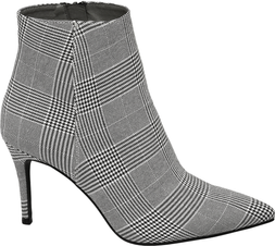 DEICHMANN GREY CHECK HEEL ANKLE BOOTS