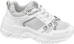 Deichmann White Chunky Gem Trainer