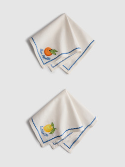 PRIMARK 2PK EMBROIDERED NAPLIN, £5, €6, RON30, PLN26, CZK155