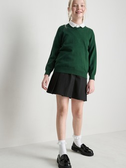PRIMARK 2PK KNIT SCHOOL JUMPER, GREEN, £8 (4)