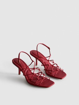 PRIMARK BRAID STILETTO SANDAL RED £16 €20 470CZK 90RON