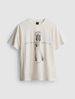 PRIMARK CHRISTINA AGUILERA TEE WHITE £10 €12 $16 RON70 PLN60 CZK365