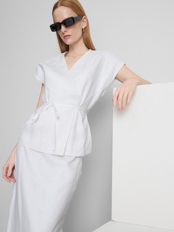 PRIMARK EDIT LINEN WRAP TOP, £24, €26, $33.50, RON125, PLN115, CZK675