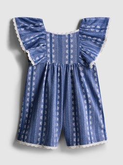 PRIMARK JACQUARD PLAYSUIT BLUE £8 €11 $15 RON54 PLN47 CZK285