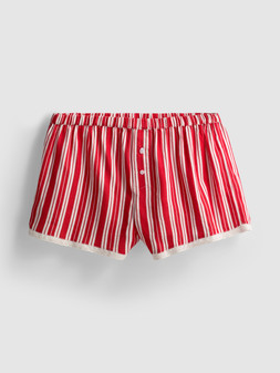 PRIMARK LACE STRIPE SHORT RED, £7, €8, $11, RON40, PLN34, CZK210, HUF3000