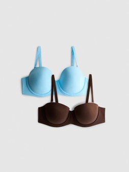 PRIMARK LIGHTLY LINED BALCONY BRA BLUE £10 €12 $15.50 RON60 PLN50 CZK310