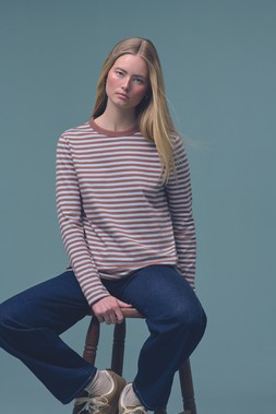 PRIMARK LONG SLEEVE STRIPE TOP TAN £4 €4.50 NE€5 $7 RON22 PLN19 CZK115