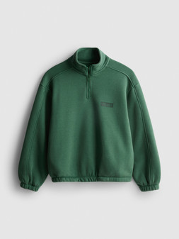 PRIMARK PRESENTS BY COLEEN QUARTER ZIP, DARK GREEN, £12, €16, RON80, PLN70, CZK415