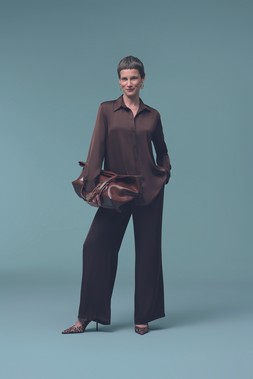 PRIMARK SATIN SHIRT CHOCOLATE £12 €14 NE€16 $18 RON70 PLN60 CZK365