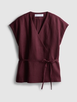 PRIMARK THE EDIT LINEN WRAP TOP WINE £24 €26 675CZK 125RON