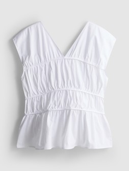 PRIMARK THE EDIT POPLIN V TOP WHITE £16 €18 470CZK 90RON