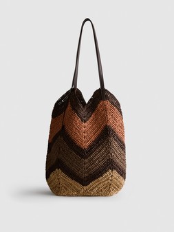 PRIMARK THE EDIT STRAW CHEVRON SHOPPER £16 €20 470CZK 90RON
