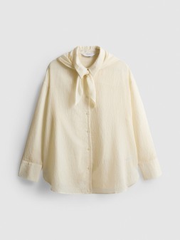 PRIMARK TIE NECK SHIRT ECRU £14 €16 €18 $20 RON80 PLN70 CZK415