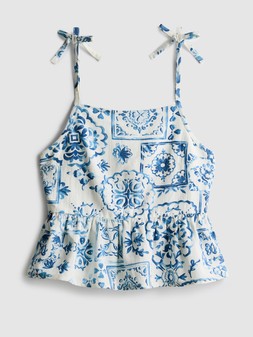 PRIMARK TILE PRINT BLOUSE WHITE £8 €11 $15 RON54 PLN47 CZK285