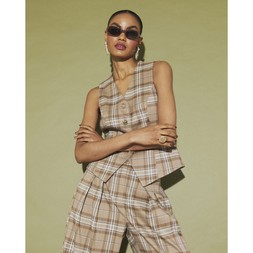 934117- SL Check Cinch Waist Waistcoat 3