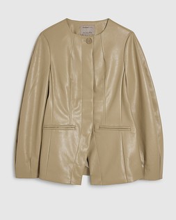 RI Beige Faux Leather Sculpted Blazer £59