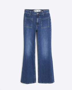 RI Blue Denim High Waisted Relaxed Flare Jeans £52