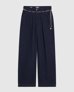 RI Blue Mid Rise Wide Leg Belted Jeans £54