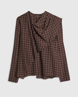 RI Brown Check Cowl Neck Drape Blouse £42