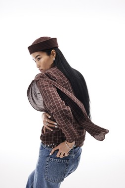 RI Brown Check Cowl Neck Top £42 2