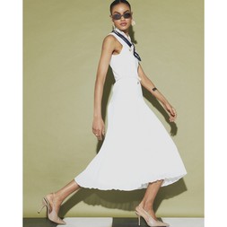 RI Cream Belted Pleat Hem Midi £66 2