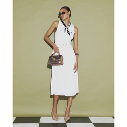 RI Cream Belted Pleat Hem Midi £66 3