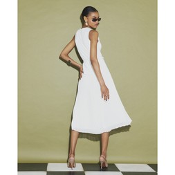 RI Cream Belted Pleat Hem Midi £66
