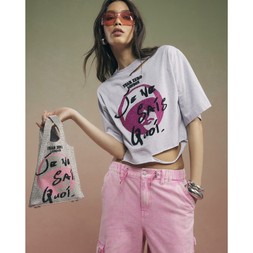 RI Embellished sequin graphic crop tee £29