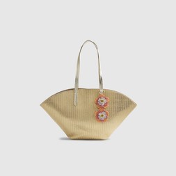 RI Gold Raffia Winged Shopper Bag £56 2