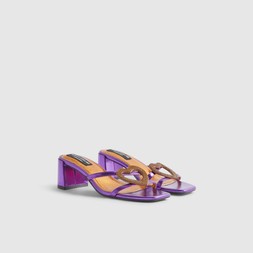 RI Purple Heart Heeled Mule Sandals £56