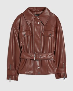 RI Red Faux Leather Belted Jacket £56