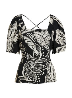 Tu Monochrome Floral Print Co Ord Blouse, &pound;15