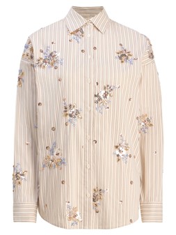Tu Beige Paleo Stripe Embellished Shirt £28