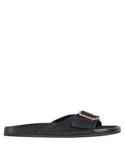 Tu Black Leather Single Strap Buckle Footbed Sandals, £22