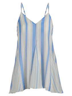 Tu Blue Mixed Stripe Godet Cami, £18
