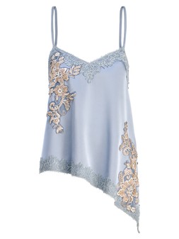 Tu Blue Satin Embellished Camisole