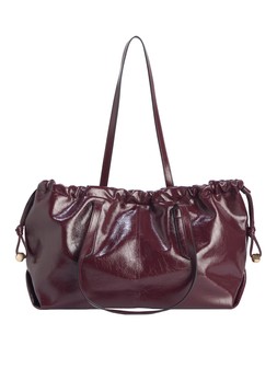 Tu Burgundy Crinkle Drawstring Shopper, £20