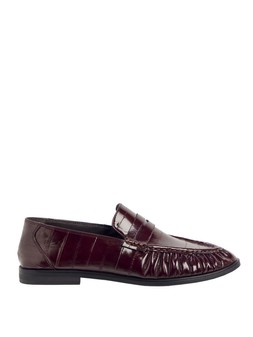 Tu Burgundy Eel-Effect PU Penny Loafer £20