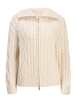 Tu Cream Chunky Cable Zip-Through Cardigan £32
