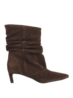 Tu Dark Brown Suede Ruched Mid-Height Boot £50