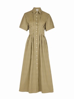 Tu Khaki Stripe Poplin Cinched-Waist Shirt Dress, £30