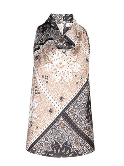 Tu Mono Pioneer Scarf-Print Cowl-Neck Top, £16