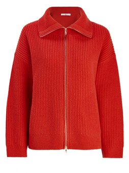 Tu Red Premium Lambswool Zip-Through Cardigan £40