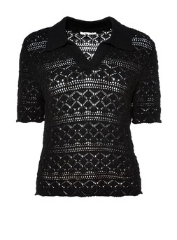 Tu Black Pointelle Collar Tee, &pound;20