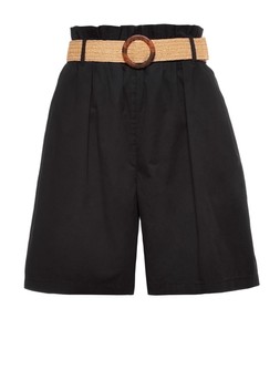 Tu Black Poplin Belted Shorts, &pound;14