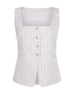 Tu Grey Pinstripe Relaxed Waistcoat Coord, &pound;22